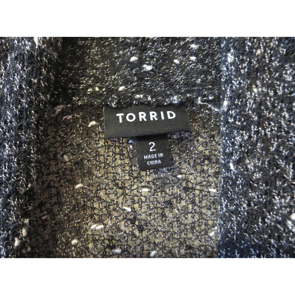 Torrid Womens Black White Marled Open Front Cardigan Sweater Size 2 2X - Picture 3 of 5